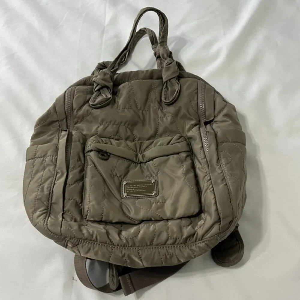 Marc by Marc Jacobs Quilted Backpack in Taupe Brown